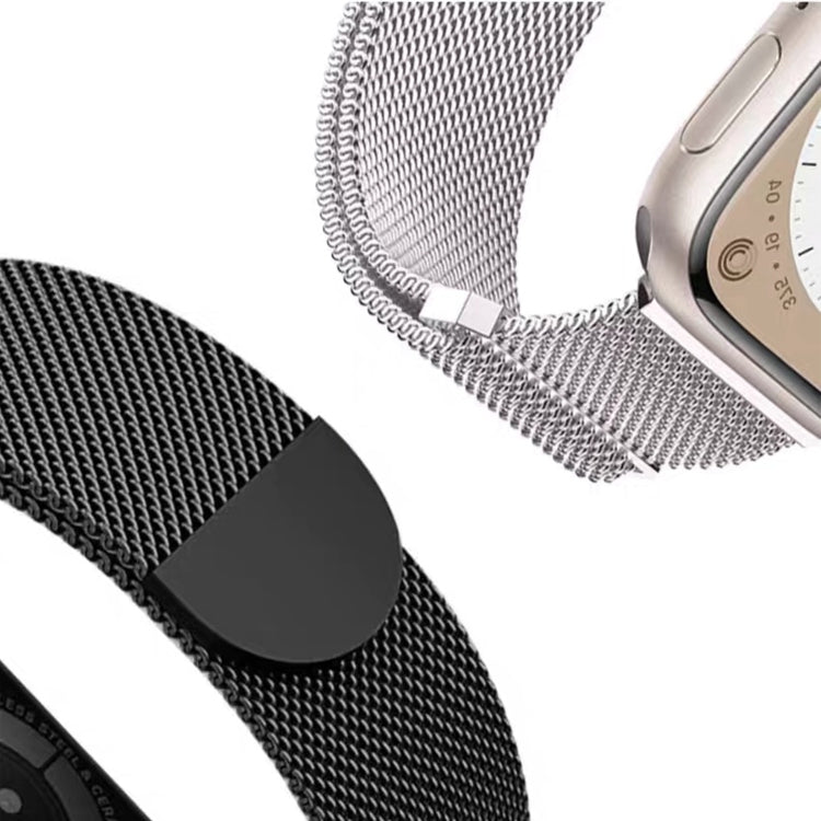 For Apple Watch Series 8 41mm Two Color Milanese Loop Magnetic Watch Band(Pink Orange)