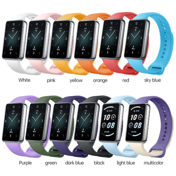 For Honor Band 9 Solid Color Silicone Watch Band(Sky Blue)