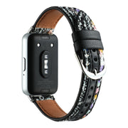For Samsung Galaxy Fit 3 Woolen Leather Watch Band(Black)