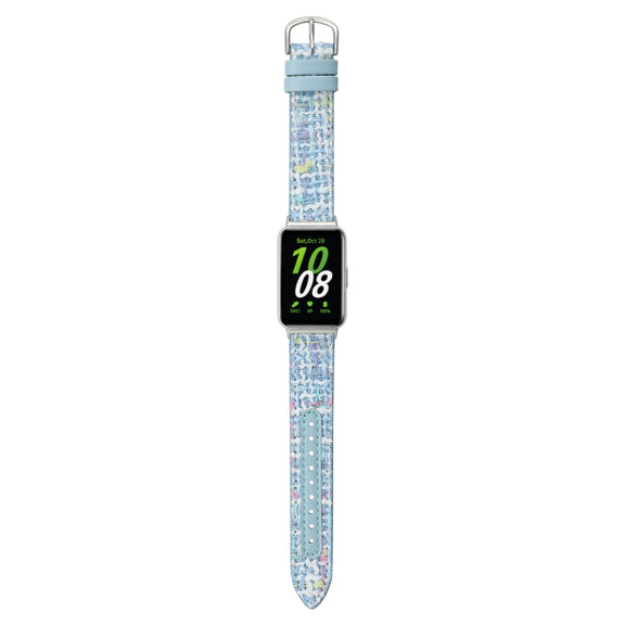 For Samsung Galaxy Fit 3 Woolen Leather Watch Band(Blue)