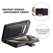 For iPhone 16 Pro Max Glitter Lattice Zipper Wallet Leather Phone Case(Black)