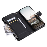 For iPhone 16e Glitter Lattice Zipper Wallet Leather Phone Case(Black)