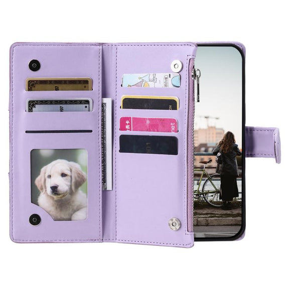 For iPhone 16e Glitter Lattice Zipper Wallet Leather Phone Case(Purple)