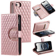 For iPhone 16e Glitter Lattice Zipper Wallet Leather Phone Case(Rose Gold) - iPhone 16e Cases by PMC TechLife | Online Shopping South Africa | PMC TechLife | Buy Now Pay Later Mobicred