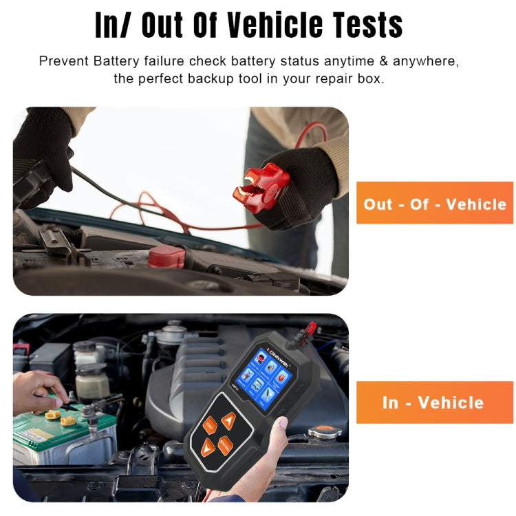 KONNWEI KW218 2.4 inch Color Screen Car Battery Tester(Black)