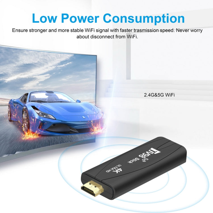 TV98 Rockchip 3228A Quad Core 4K HD Bluetooth Android TV Stick, RAM:4GB+32GB(UK Plug)