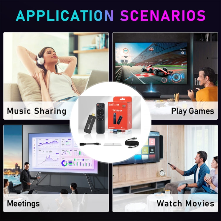 TV98 Rockchip 3228A Quad Core 4K HD Bluetooth Android TV Stick, RAM:4GB+32GB(UK Plug)