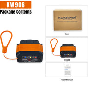KONNWEI KW906 Bluetooth 5.0 Car OBD2 Scanner Support Android & iOS(Black Orange)