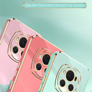 For Honor Magic6 5G XINLI Straight 6D Plating Gold Edge TPU Phone Case(White)