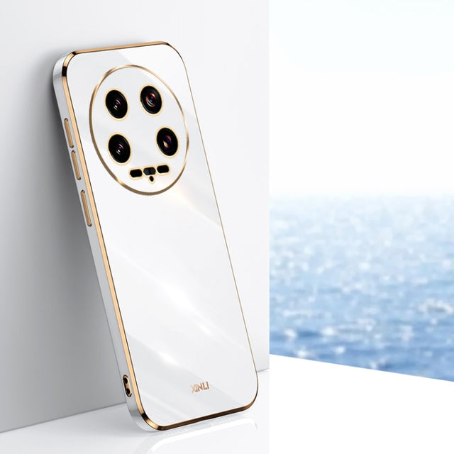 For Xiaomi 14 Ultra 5G XINLI Straight Edge 6D Electroplate TPU Phone Case(White)