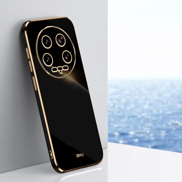 For Xiaomi 14 Ultra 5G XINLI Straight Edge 6D Electroplate TPU Phone Case(Black)