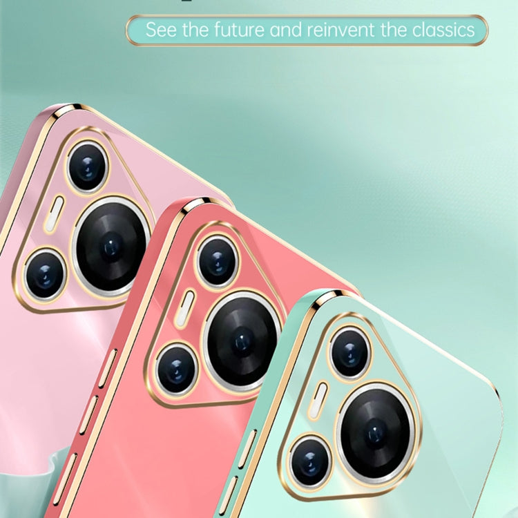 For Huawei Pura 70 XINLI Straight 6D Plating Gold Edge TPU Phone Case(Black)