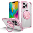For iPhone 16 Pro Max Gold Shield CD Pattern MagSafe Magnetic Phone Case with Rotating Stand(Transparent Pink) - iPhone 16 Pro Max Cases by PMC TechLife | Online Shopping South Africa | PMC TechLife | Buy Now Pay Later Mobicred
