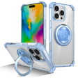 For iPhone 16 Pro Gold Shield CD Pattern MagSafe Magnetic Phone Case with Rotating Stand(Transparent Blue) - iPhone 16 Pro Cases by PMC TechLife | Online Shopping South Africa | PMC TechLife | Buy Now Pay Later Mobicred