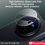 For vivo X Fold3 Pro 2pcs/Set imak HD Glass Rear Camera Lens Film