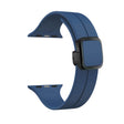 For Apple Watch Series 8 45mm Magnetic Square Buckle Silicone Watch Band(Midnight Blue) - Watch Bands by PMC TechLife | Online Shopping South Africa | PMC TechLife