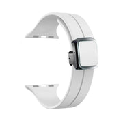 For Apple Watch Series 7 41mm Magnetic Square Buckle Silicone Watch Band(White)