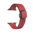 For Apple Watch Series 7 41mm Magnetic Square Buckle Silicone Watch Band(Red) - Watch Bands by PMC TechLife | Online Shopping South Africa | PMC TechLife