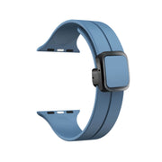 For Apple Watch SE 40mm Magnetic Square Buckle Silicone Watch Band(Blue)