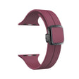 For Apple Watch SE 40mm Magnetic Square Buckle Silicone Watch Band(Wine Red) - Watch Bands by PMC TechLife | Online Shopping South Africa | PMC TechLife