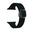 For Apple Watch SE 44mm Magnetic Square Buckle Silicone Watch Band(Black) - Watch Bands by PMC TechLife | Online Shopping South Africa | PMC TechLife