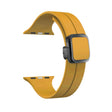 For Apple Watch Series 5 44mm Magnetic Square Buckle Silicone Watch Band(Yellow) - Watch Bands by PMC TechLife | Online Shopping South Africa | PMC TechLife