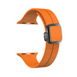 For Apple Watch Series 2 42mm Magnetic Square Buckle Silicone Watch Band(Orange) - Watch Bands by PMC TechLife | Online Shopping South Africa | PMC TechLife