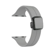 For Apple Watch Series 2 42mm Magnetic Square Buckle Silicone Watch Band(Cloud Gray)