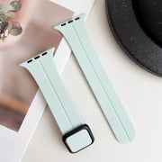 For Apple Watch 42mm Magnetic Square Buckle Silicone Watch Band(Sapphire Blue)