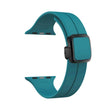 For Apple Watch 42mm Magnetic Square Buckle Silicone Watch Band(Rock Green) - Watch Bands by PMC TechLife | Online Shopping South Africa | PMC TechLife