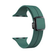 For Apple Watch 38mm Magnetic Square Buckle Silicone Watch Band(Pine Green) - Watch Bands by PMC TechLife | Online Shopping South Africa | PMC TechLife
