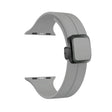 For Apple Watch 38mm Magnetic Square Buckle Silicone Watch Band(Cloud Gray) - Watch Bands by PMC TechLife | Online Shopping South Africa | PMC TechLife