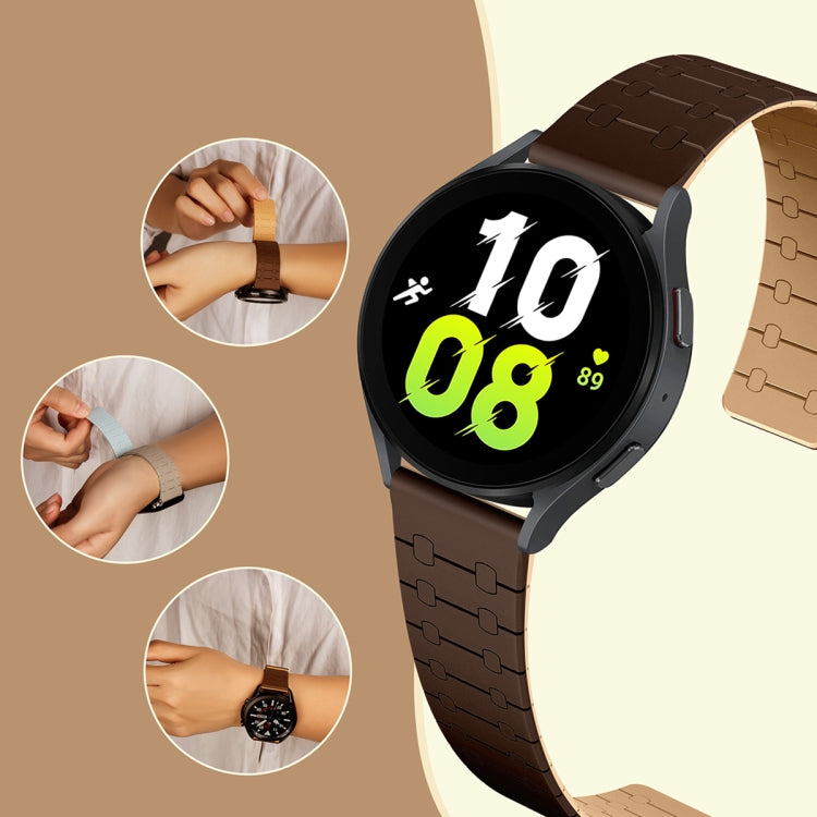 For Samsung Galaxy Watch 6 / 5 / 4 Two Color Loop Magnetic Silicone Watch Band(Green+Grey)