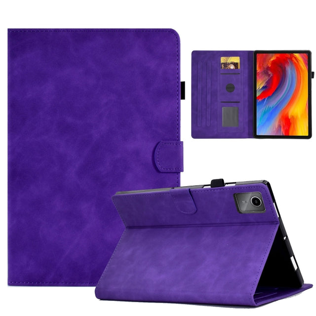 For Lenovo Tab M11 / Xiaoxin Pad 11 2024 Smile Embossed Smart Leather Tablet Case(Purple)