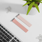 For Apple Watch Series 9 41mm Two Color Loop Magnetic Silicone Watch Band(Peach+Light Pink)