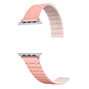 For Apple Watch Series 2 42mm Two Color Loop Magnetic Silicone Watch Band(Peach+Light Pink)