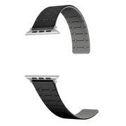 For Apple Watch 42mm Two Color Loop Magnetic Silicone Watch Band(Black+Grey)
