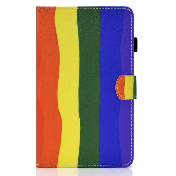 For Lenovo Tab M11 / Xiaoxin Pad 11 2024 Colored Drawing Sewing Pen Slot Leather Tablet Case(Rainbow)