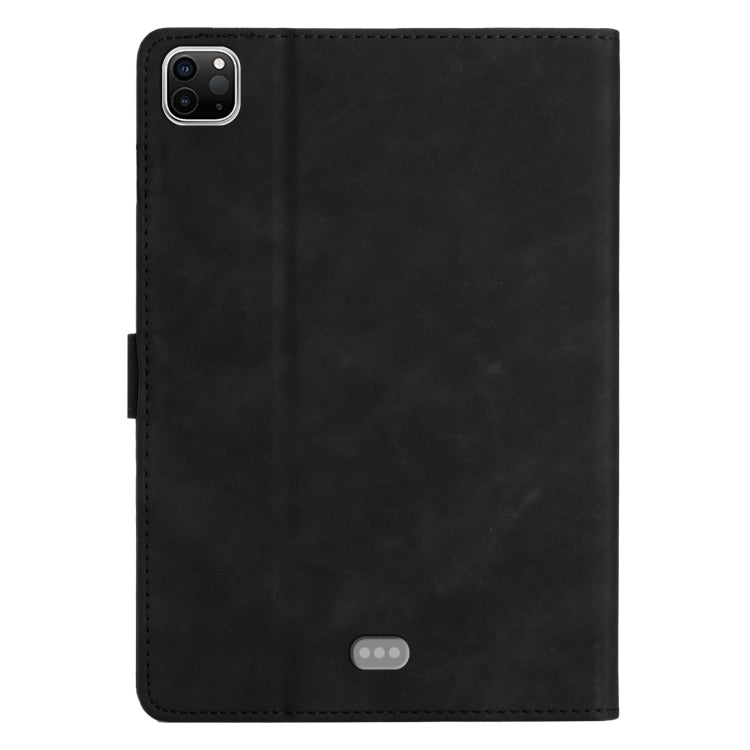 For iPad Pro 11 2024 Coconut Tree Embossed Smart Leather Tablet Case(Black)