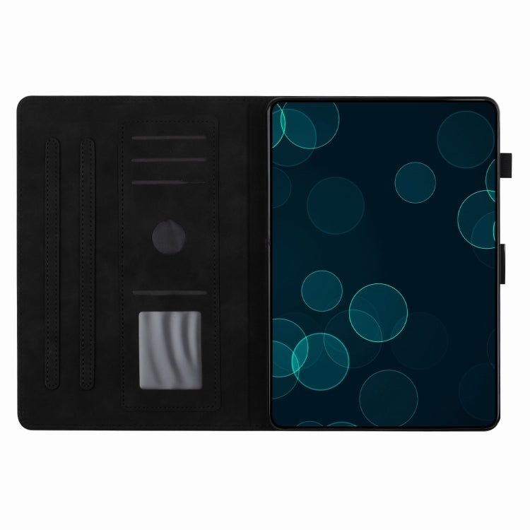 For iPad Pro 11 2024 Coconut Tree Embossed Smart Leather Tablet Case(Black)