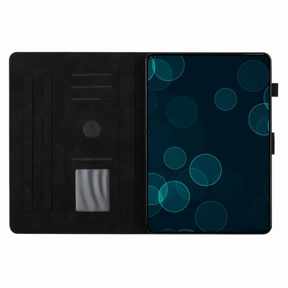 For iPad Pro 11 2024 Coconut Tree Embossed Smart Leather Tablet Case(Black)