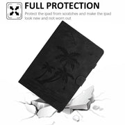 For iPad Pro 11 2024 Coconut Tree Embossed Smart Leather Tablet Case(Black)