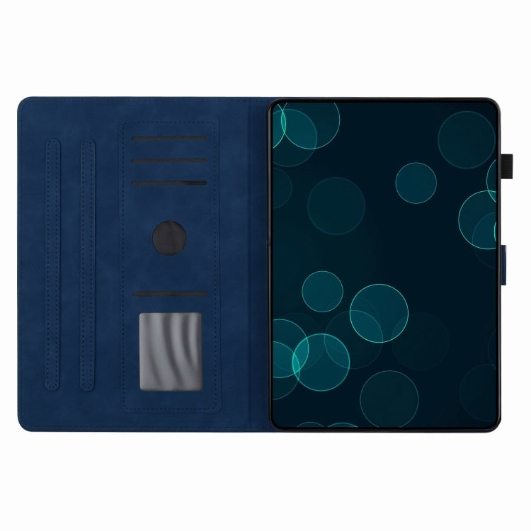 For iPad Pro 11 2024 Coconut Tree Embossed Smart Leather Tablet Case(Blue)