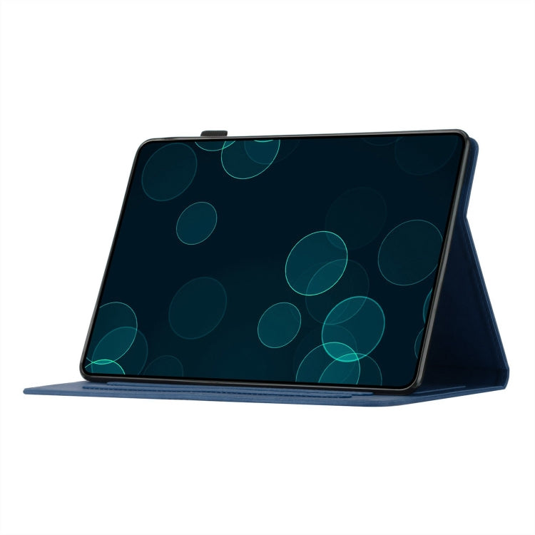 For iPad Pro 11 2024 Coconut Tree Embossed Smart Leather Tablet Case(Blue)