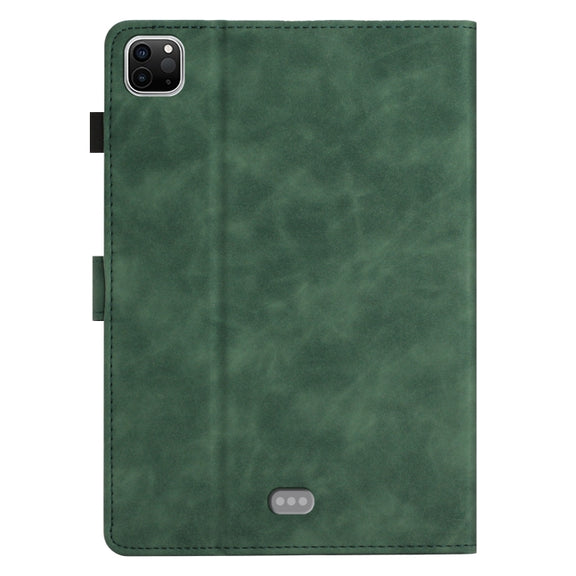 For iPad Pro 11 2024 Coconut Tree Embossed Smart Leather Tablet Case(Green)