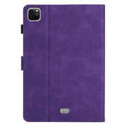 For iPad Pro 11 2024 Coconut Tree Embossed Smart Leather Tablet Case(Purple)