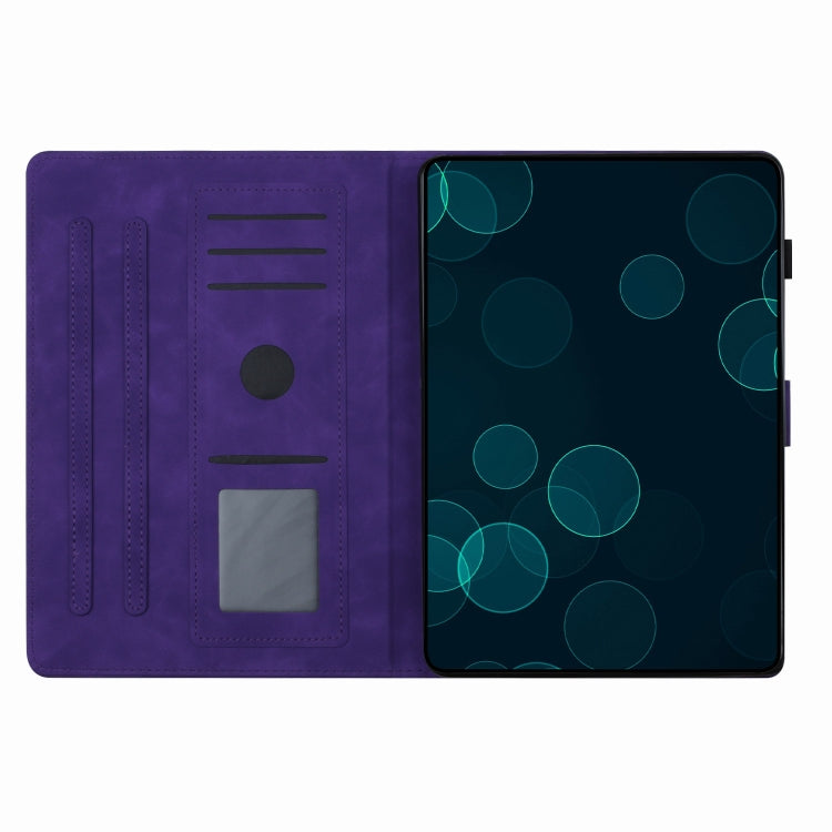 For iPad Pro 11 2024 Coconut Tree Embossed Smart Leather Tablet Case(Purple)