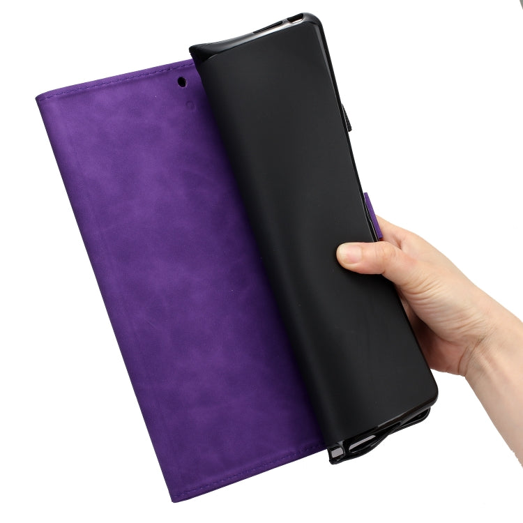For iPad Pro 11 2024 Coconut Tree Embossed Smart Leather Tablet Case(Purple)