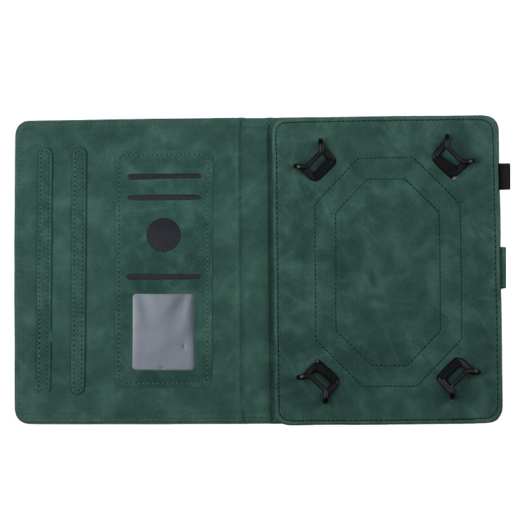 For 10 inch Universal Coconut Tree Embossed Leather Tablet Case(Green)