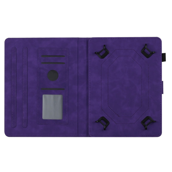For 10 inch Universal Coconut Tree Embossed Leather Tablet Case(Purple)